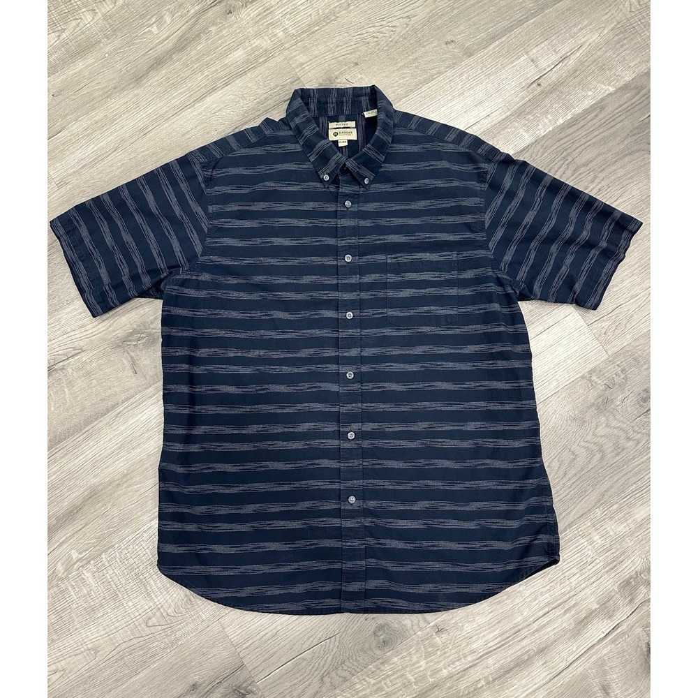 Haggar Men's Fitted Short-Sleeve Cotton‎ Button-Down Dress Shirt